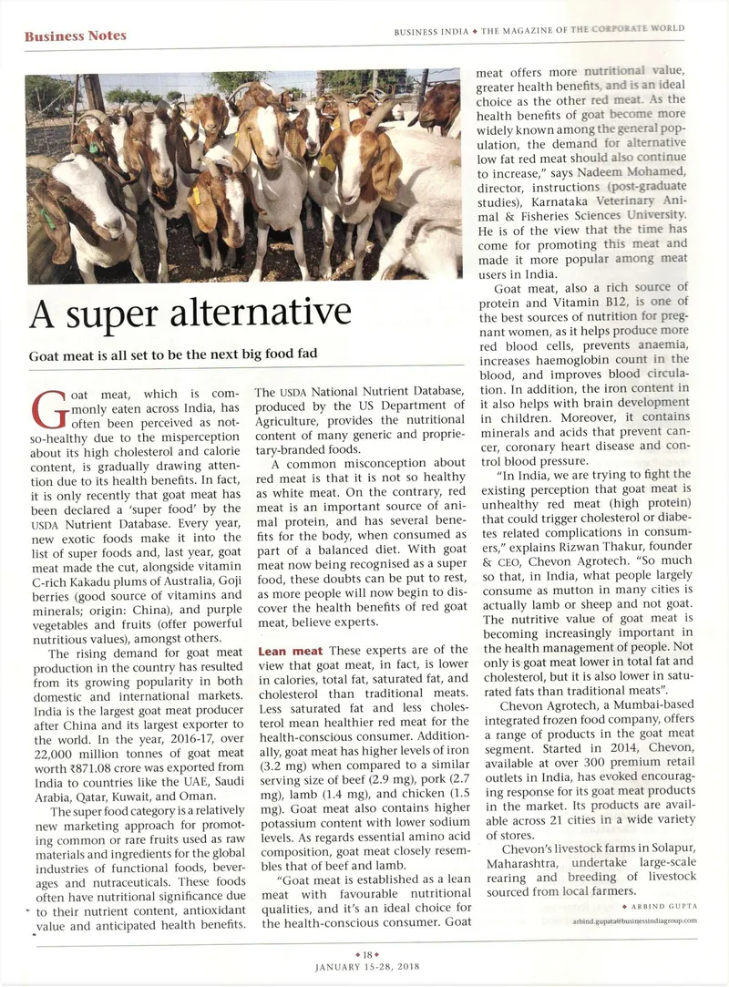 Business India: A super alternative, goat meat is all set to be the next big food fad